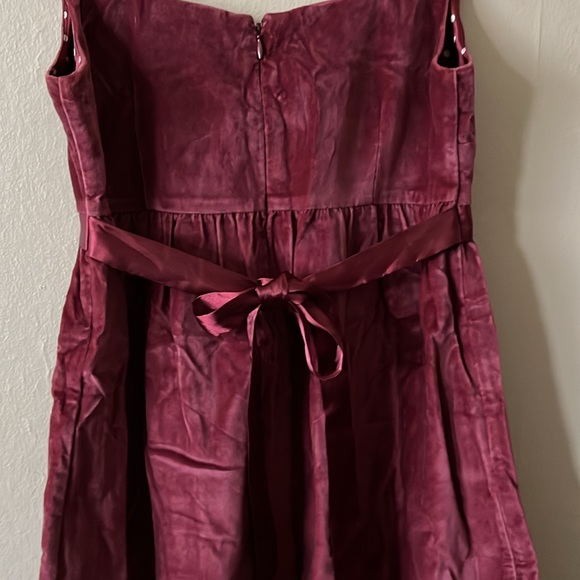 SO Red Velvet Wide Straps Tie Ribbon Waist Pockets Baby Doll Dress S - Picture 6 of 10